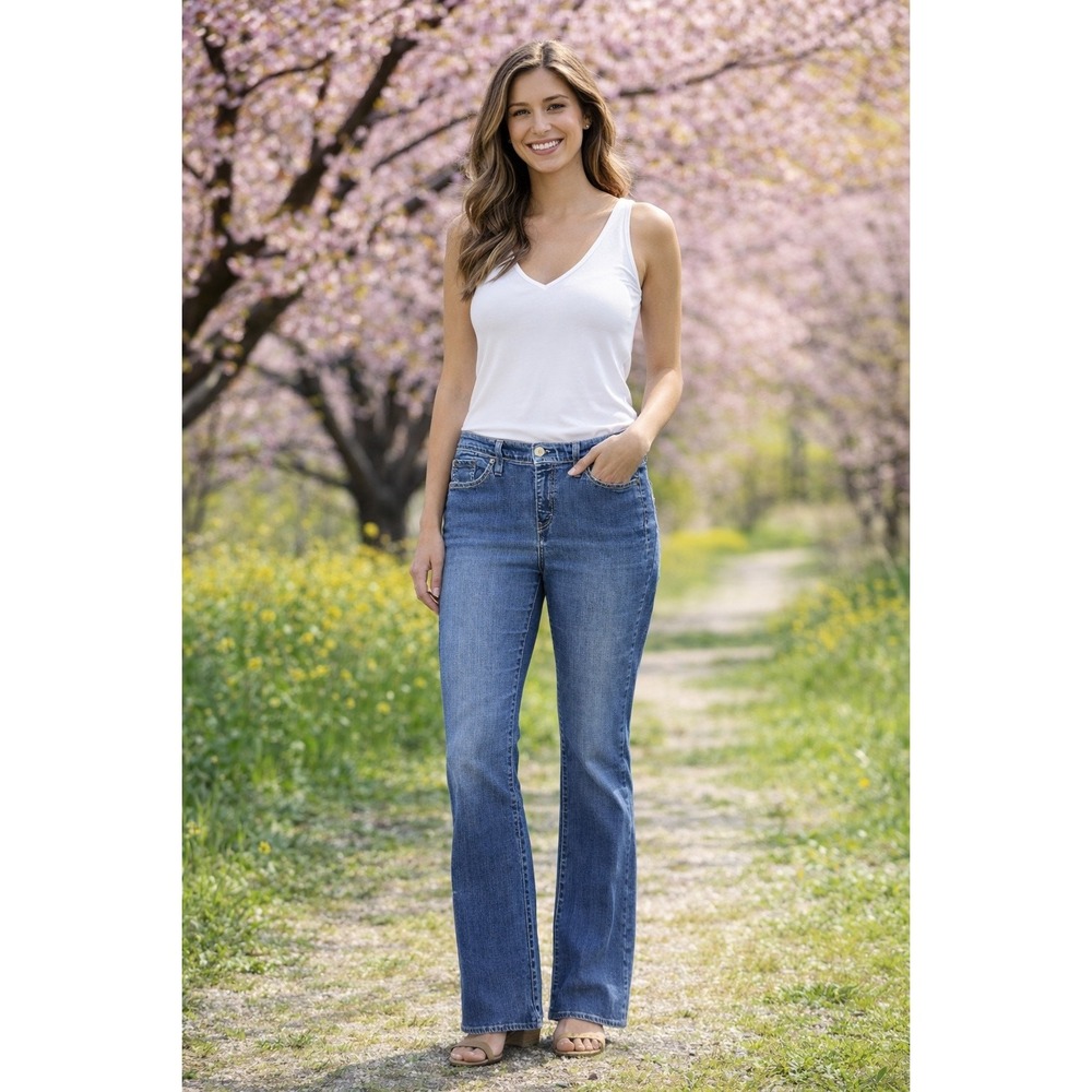 Levis 512 Slimming Bootcut Jeans Womens 16M Blue Excellent‎ Medium Wash Stretch